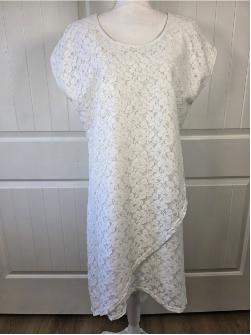 Ariat Womens Sz L White Floral Lace Midi Dress Western Bridal Cowgirl Wedding